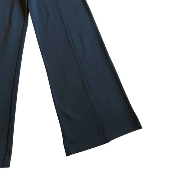 Betabrand Pull On Black Pants Wide Leg Button Detail Office Size Small Petite - Picture 2 of 10